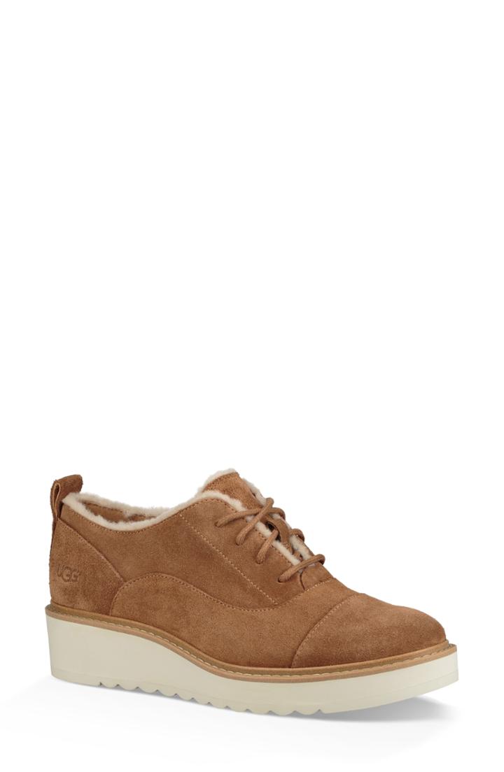 Women's Ugg Johanna Spill Seam Wedge Oxford .5 M - Brown
