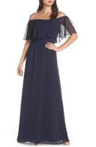 Women's Wayf Off The Shoulder Ruffle Popover Gown, Size - Blue
