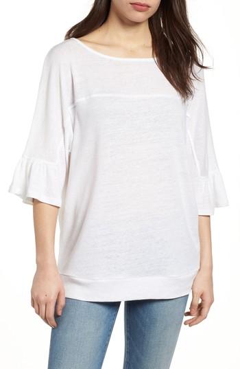Women's Caslon Ruffle Sleeve Tee - White