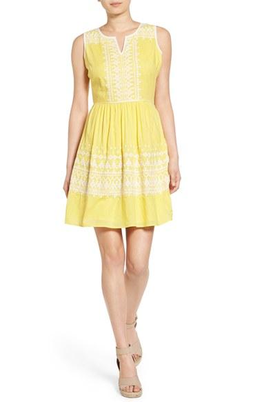 Women's Vineyard Vines Embroidered Fit & Flare Dress