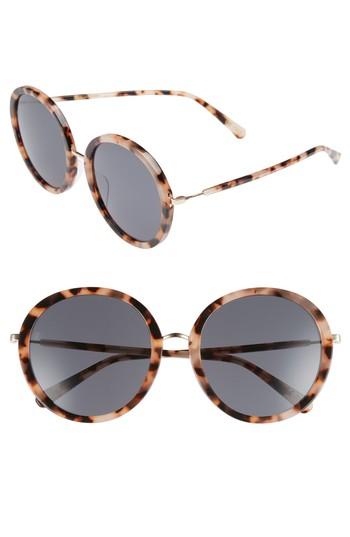 Women's D'blanc Prose 56mm Round Sunglasses - Snow Leopard/ Grey