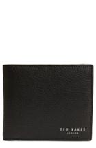 Men's Ted Baker London Print Leather Bifold Wallet - Black