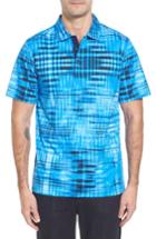 Men's Bugatchi Classic Fit Print Polo, Size - Blue