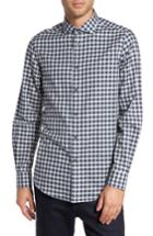 Men's Pal Zileri Fade Out Gingham Sport Shirt - Grey