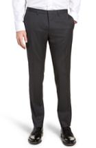 Men's Boss Wave Cyl Flat Front Solid Wool Trousers R - Grey
