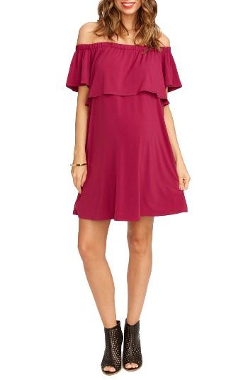 Women's Rosie Pope Luisa Off The Shoulder Maternity Dress - Purple