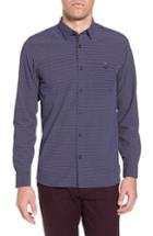 Men's Ted Baker London Wyne Slim Fit Polynosic Geo Print Sport Shirt (m) - Blue