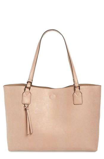 Street Level Snake Embossed Faux Leather Tote -