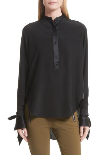 Women's Rag & Bone Dylan Silk Shirt - Black