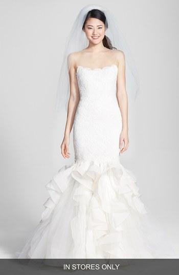 Women's Reem Acra 'sariah' Lace & Chiffon Mermaid Dress