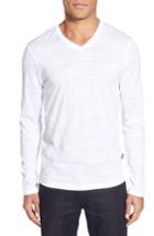Men's Boss 'tyson' V-neck Long Sleeve T-shirt, Size - White