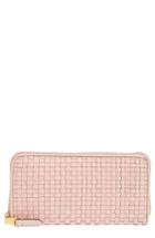 Women's Cole Haan Zoe Woven Rfid Leather Continental Zip Wallet - Pink