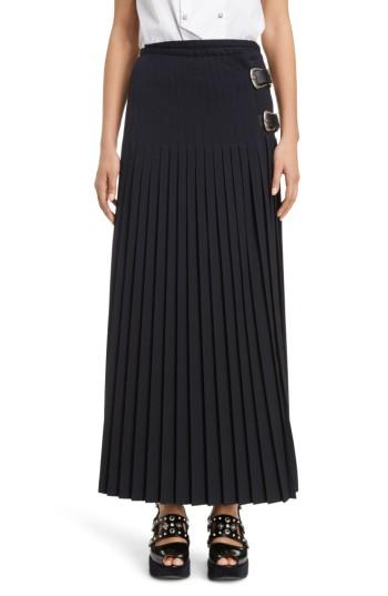 Women's Toga Pleated Wool Blend Skirt Us / 38 Fr - Blue