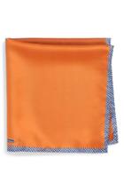 Men's Nordstrom Men's Shop Panel Silk Pocket Square, Size - Orange
