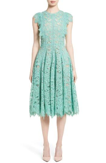 Women's Lela Rose Lace Fit & Flare Dress