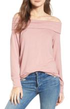 Women's Cupcakes And Cashmere Brooklyn Off The Shoulder Sweater, Size - Pink