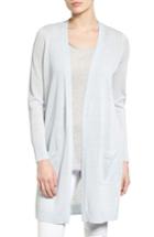 Women's Halogen Long Linen Blend Cardigan, Size - Blue