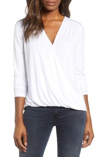 Women's Gibson Surplice Knit Top - White
