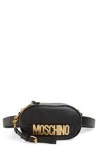 Moschino Logo Leather Belt Bag - Black