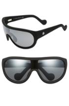 Men's Moncler Sport 60mm Aviator Sunglasses - Rubber Black/ Smoke/ Silver