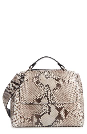 Orciani Small Sveva Genuine Python Satchel - White