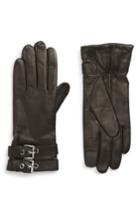 Women's Allsaints Buckled Leather Gloves - Black