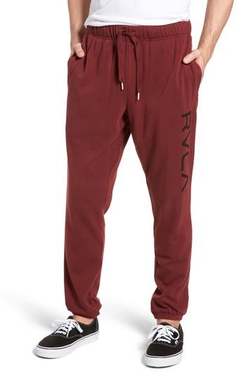 Men's Rvca Big Logo Sweatpants - Burgundy
