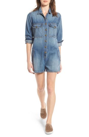 Women's Current/elliott The Jamie Denim Romper - Blue