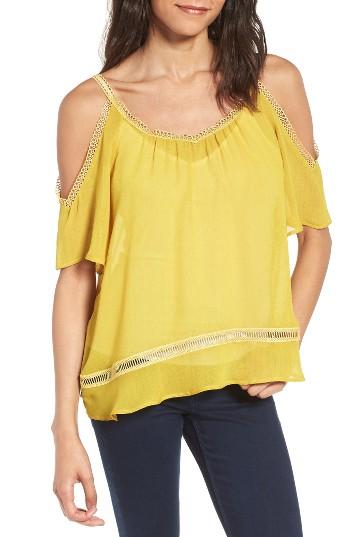 Women's Chelsea28 Lace Trim Off The Shoulder Top - Yellow
