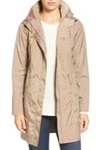 Petite Women's Cole Haan Signature Back Bow Packable Hooded Raincoat P - Beige