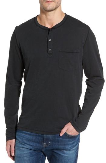 Men's Ugg Long Sleeve Henley T-shirt, Size - Black
