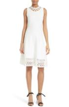 Women's Milly Laser Cut Knit Swing Dress, Size - White
