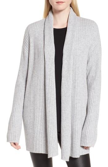 Women's Nordstrom Signature Rib Knit Cashmere Cardigan - Grey