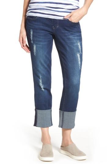 Women's Jag Jeans Lewis Cuffed Straight Leg Jeans - Blue
