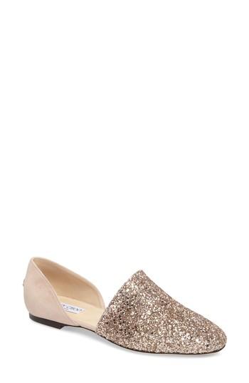 Women's Jimmy Choo Globe Glitter Flat Us / 34eu - Pink