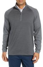 Men's Bobby Jones Xh2o Raglan Stripe Quarter Zip Pullover, Size - Grey