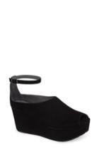 Women's Chocolat Blu Walter Ankle Strap Wedge Sandal M - Black