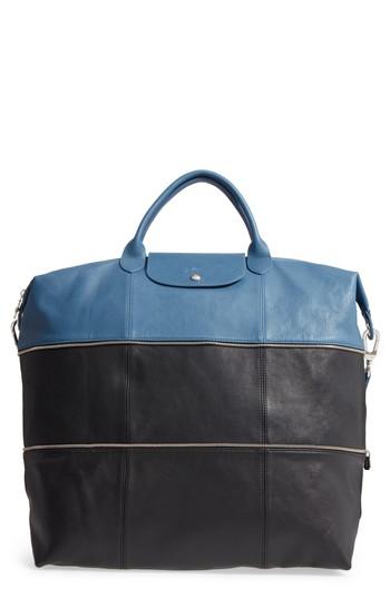 Longchamp Ruban D'or Expandable Leather Travel Bag - Black