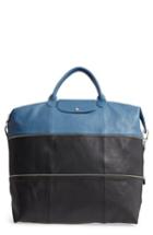 Longchamp Ruban D'or Expandable Leather Travel Bag - Black