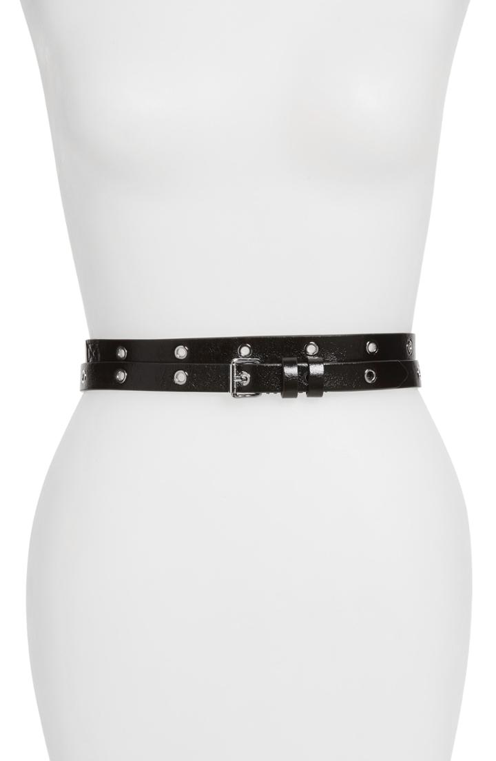 Women's Allsaints Double Wrap Belt - Black