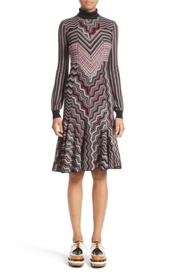 Women's Missoni Patchwork Wool Blend Knit Dress Us / 44 It - Red
