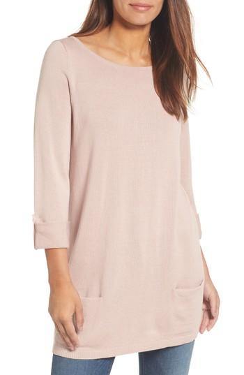 Petite Women's Caslon Knit Tunic, Size P - Pink