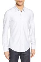 Men's Boss Reid Slim Fit Stripe Jersey Sport Shirt - White