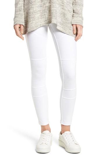 Women's Hue Moto Denim Leggings - White