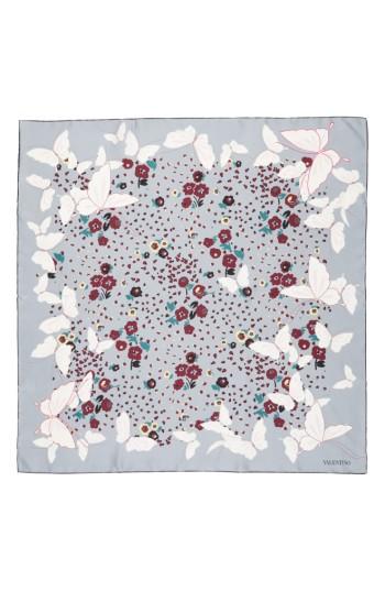 Women's Valentino Butterfly Silk Scarf, Size - Blue