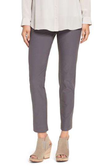 Petite Women's Eileen Fisher Stretch Crepe Ankle Pants, Size Small P - Grey (regular & ) (online Only)