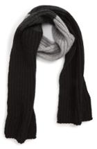 Men's Canada Goose Colorblock Ribbed Wool Scarf, Size - Black