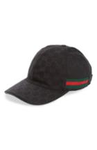 Men's Gucci Logo Print Baseball Cap - Black