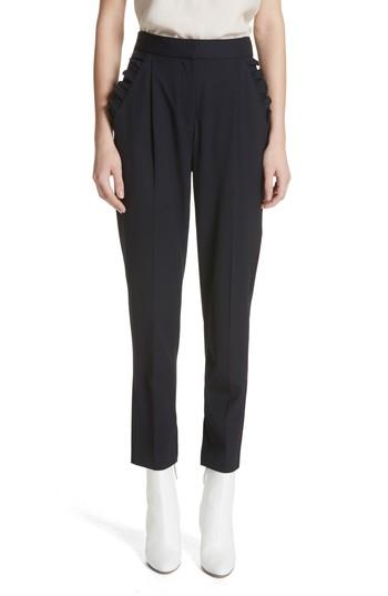 Women's Rebecca Taylor Ruffle Trim Pants - Blue