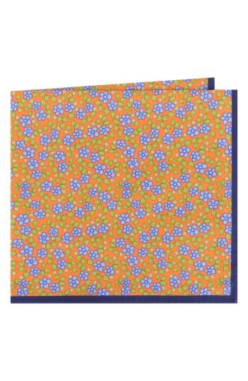Men's Ted Baker London Carnaby Floral Cotton Pocket Square, Size - Orange